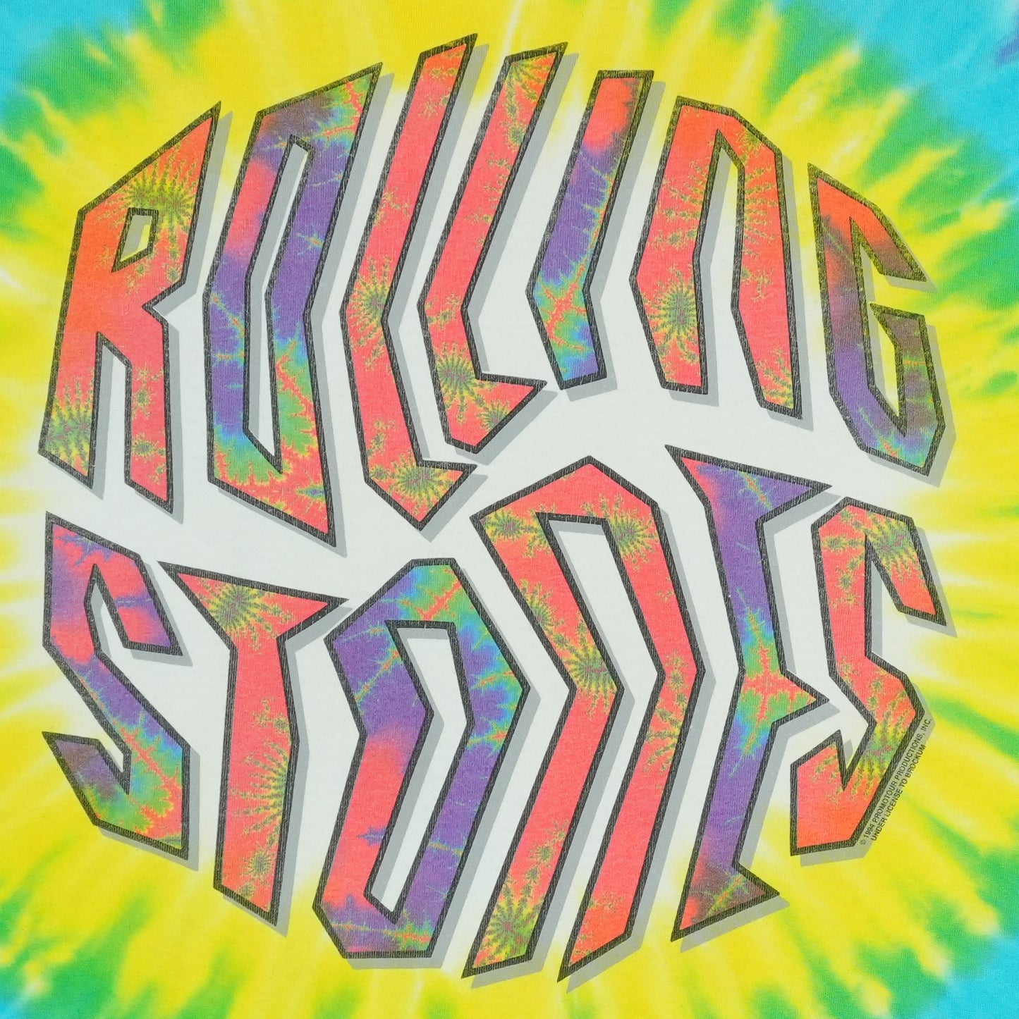 1994 Rolling Stones Liquid Blue Tie Dye Shirt