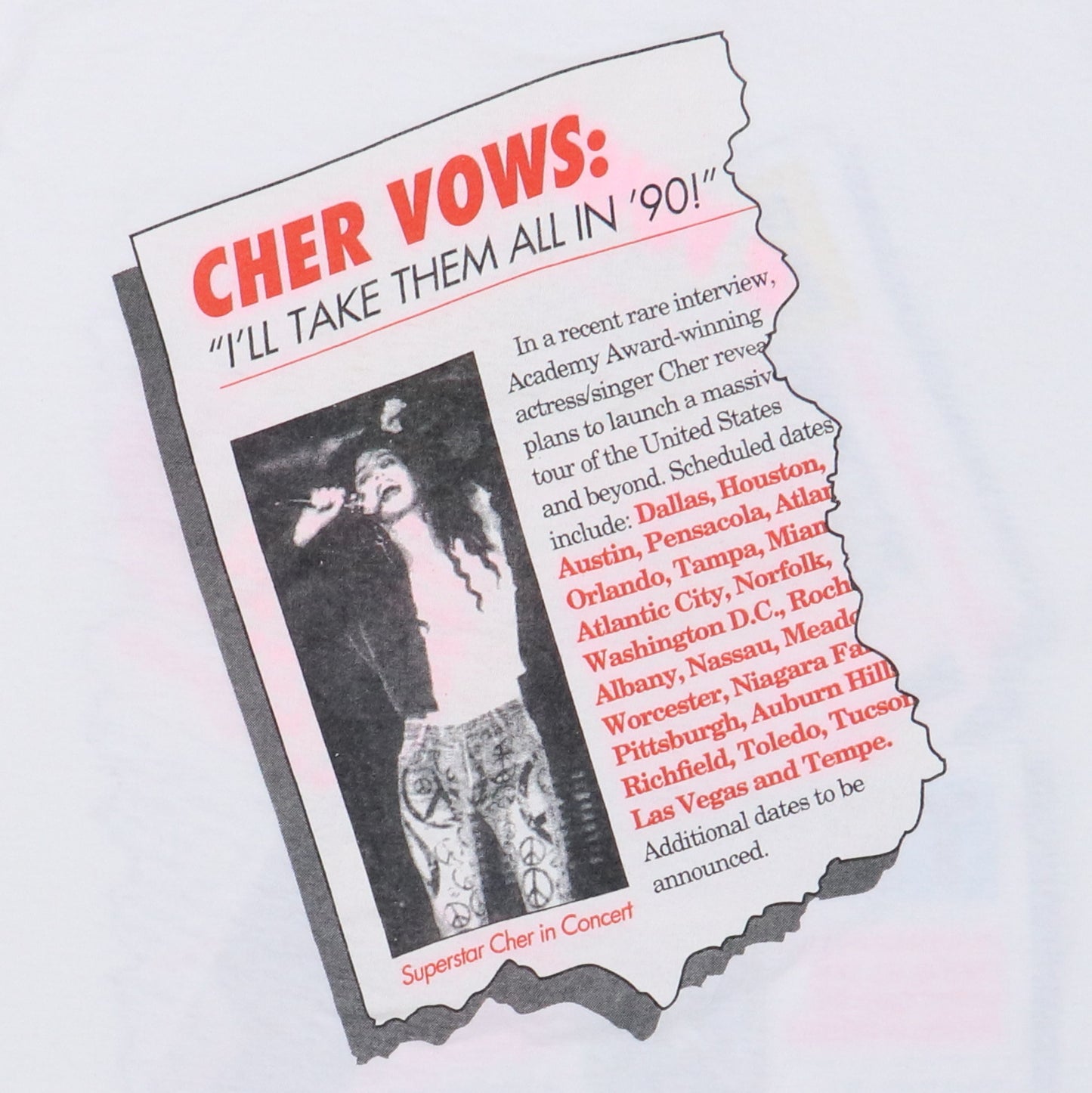 1990 Cher Irrational Enquirer Shirt