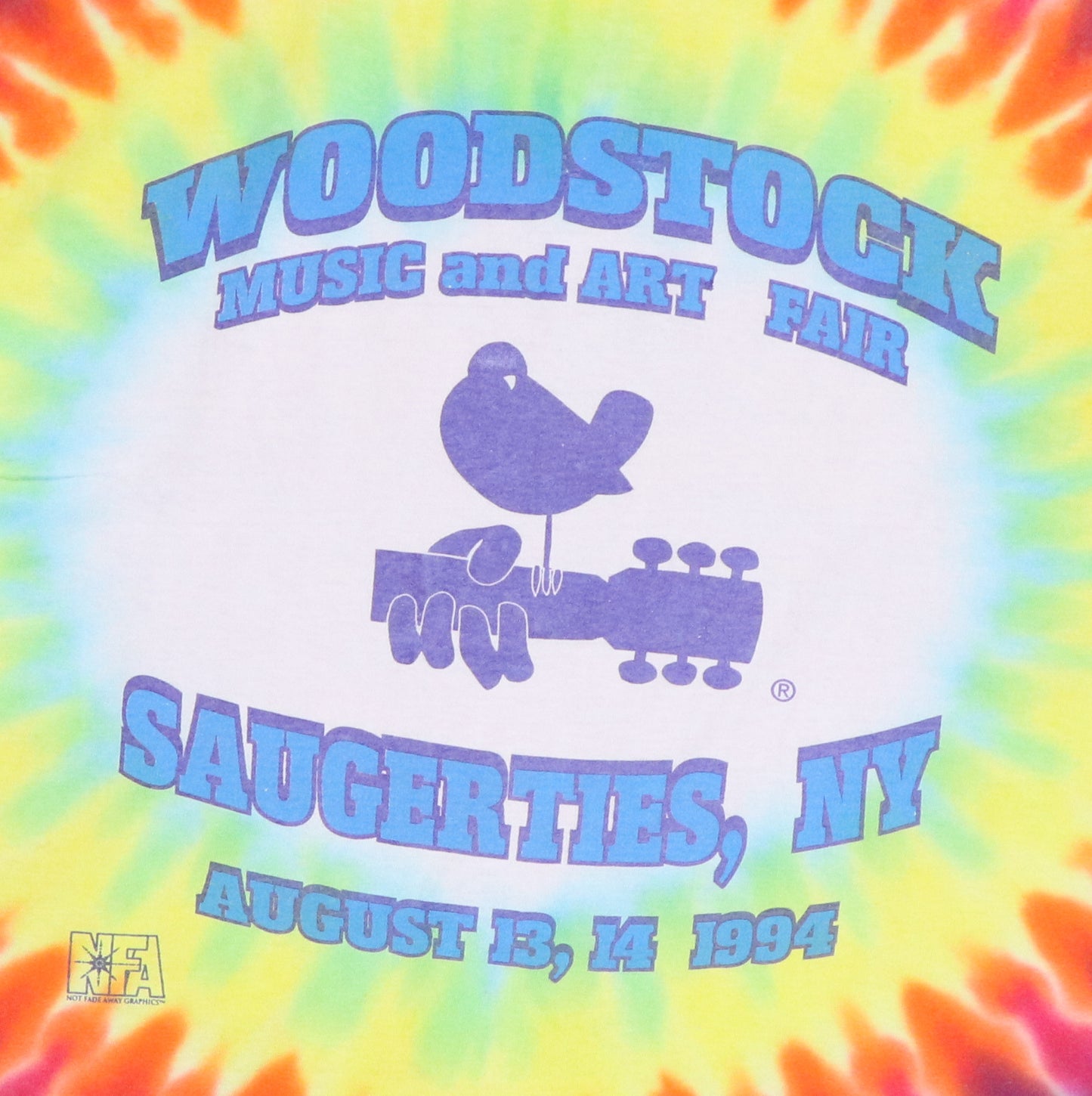1994 Woodstock Music Festival Concert Tie Dye Shirt