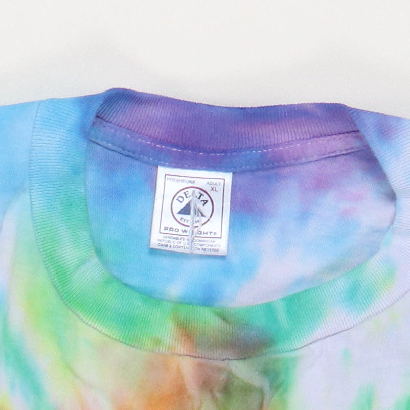 2001 Aerosmith Just Push Play Tie Dye Shirt Detail