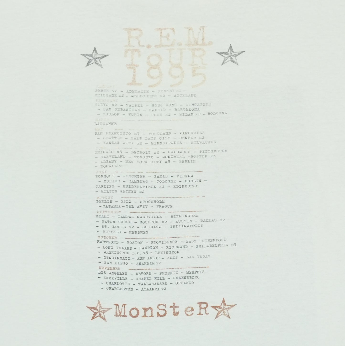 1995 REM Monster Tour Shirt