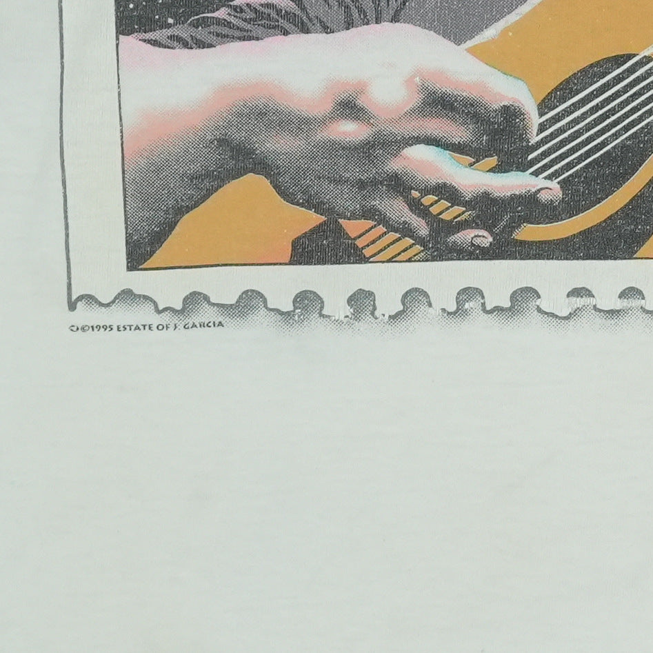 1995 Jerry Garcia Liquid Blue Stamp Shirt