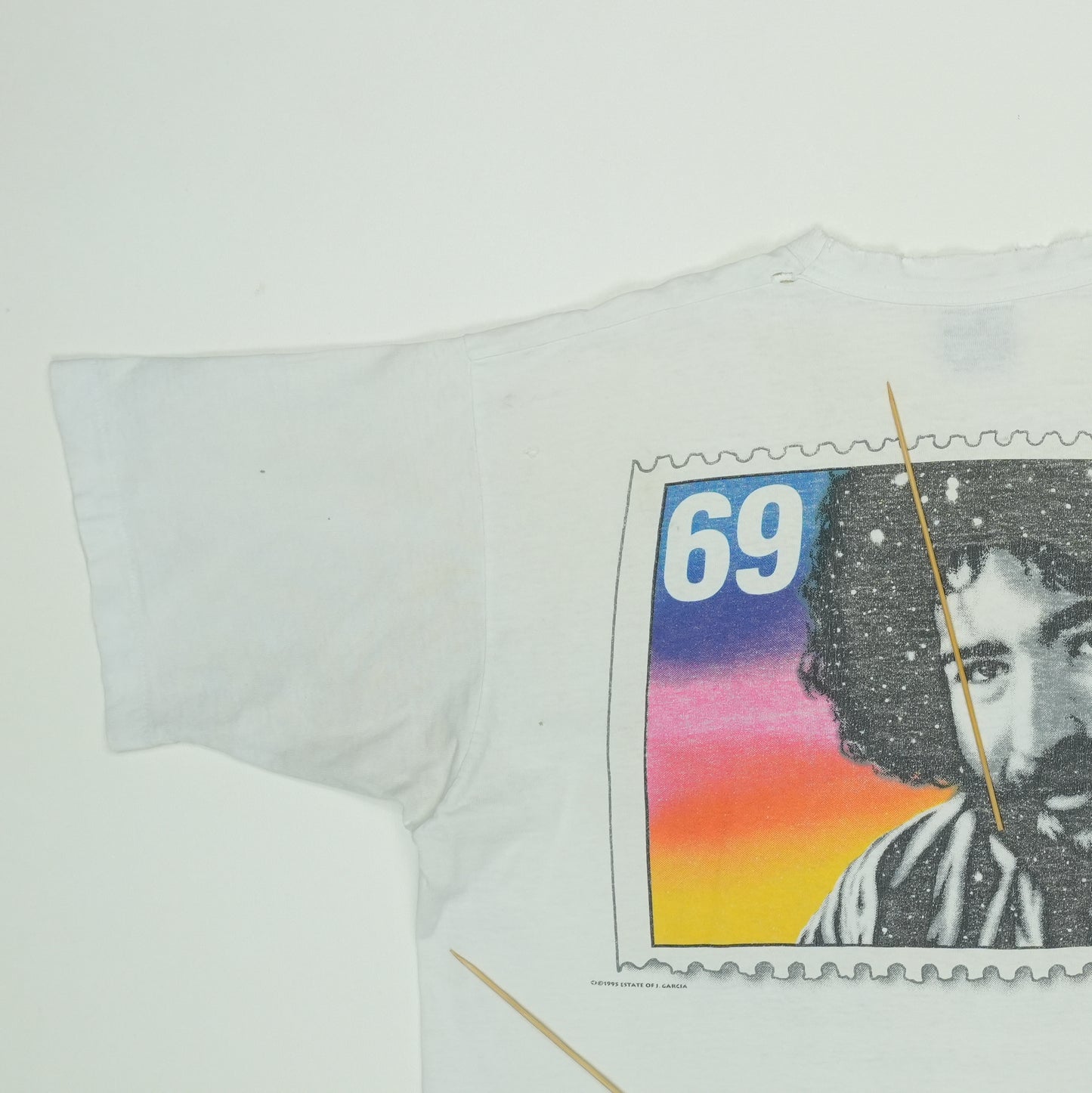 1995 Jerry Garcia Liquid Blue Stamp Shirt