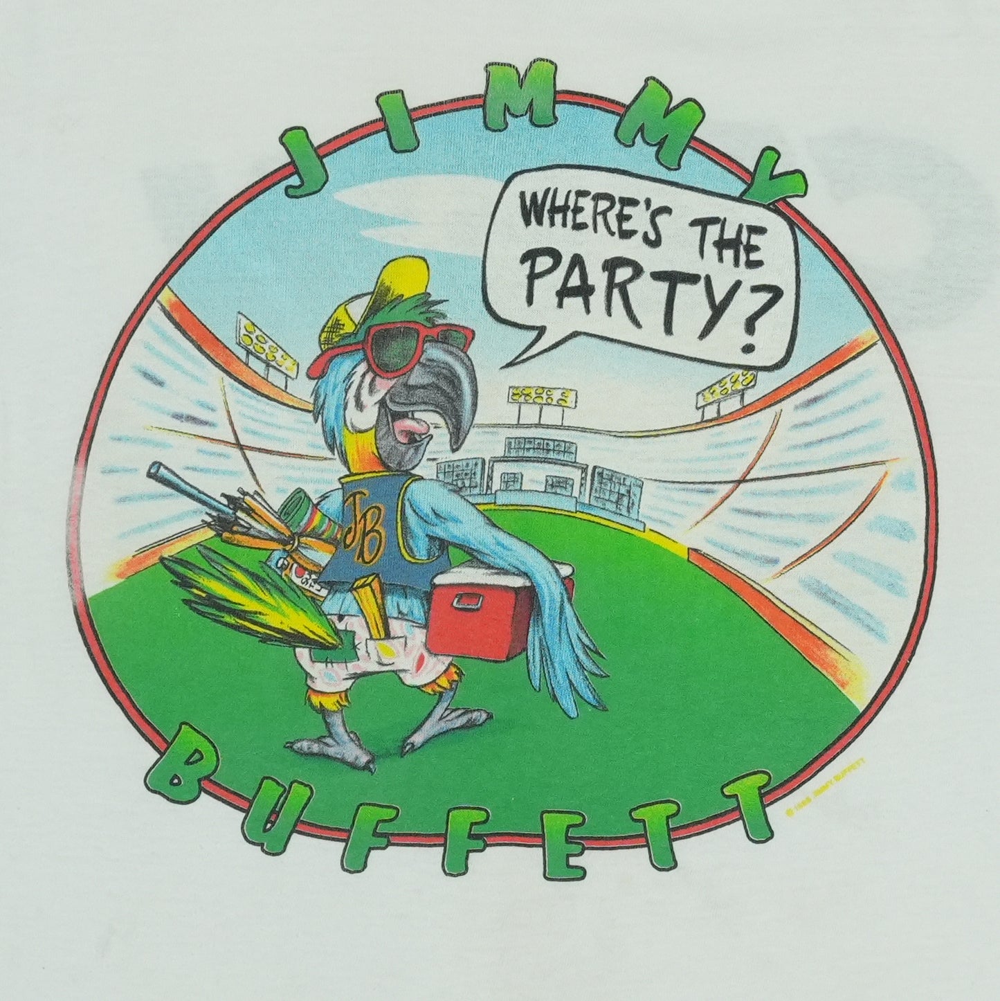 1988 Jimmy Buffett Where's The Party Crew Tour Shirt