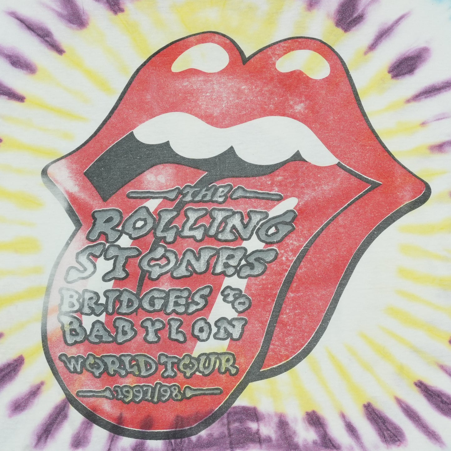 1997 Rolling Stones Bridges To Babylon Tour Tie Dye Shirt