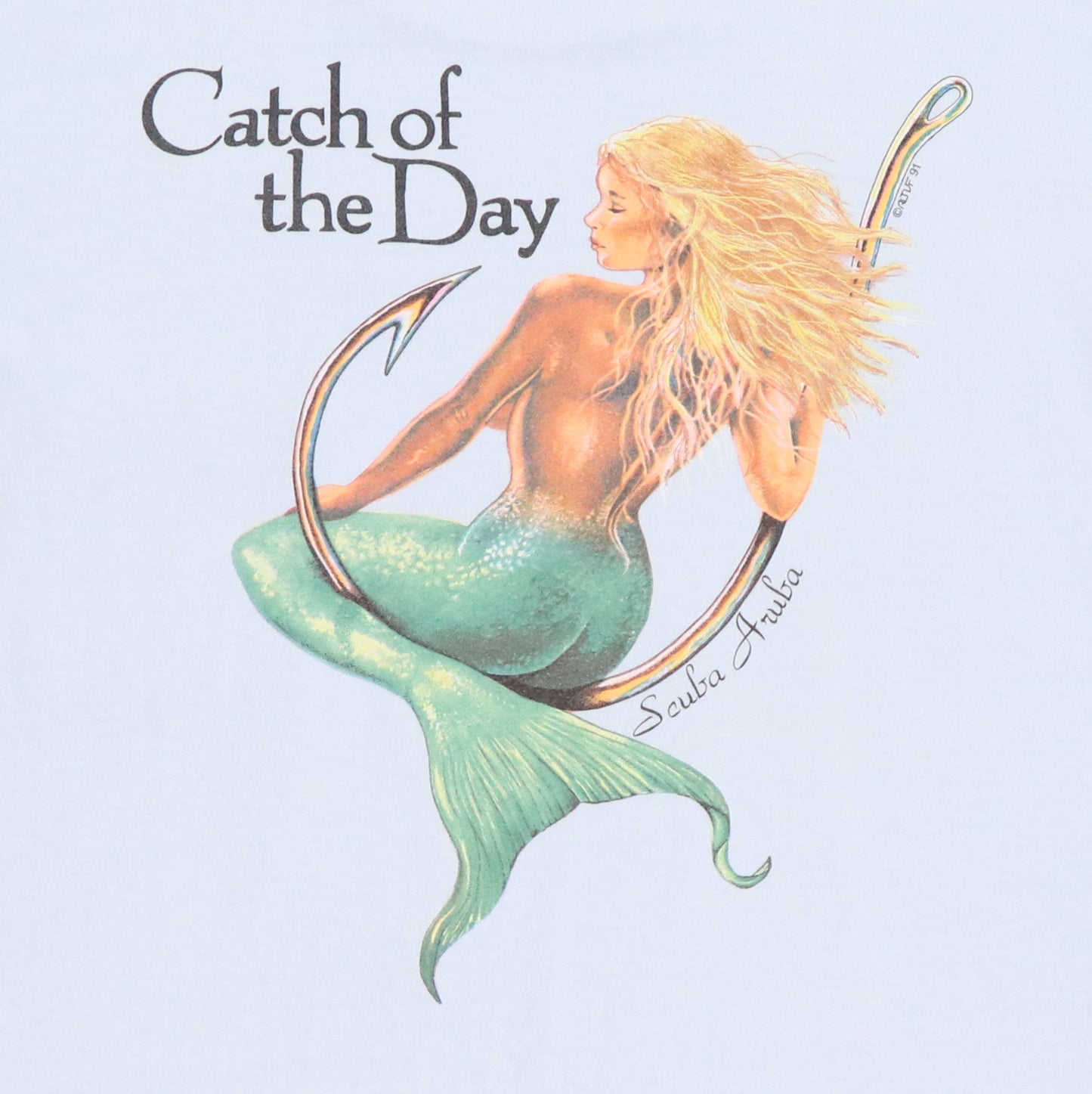 1990s Catch Of The Day Mermaid Aruba Shirt