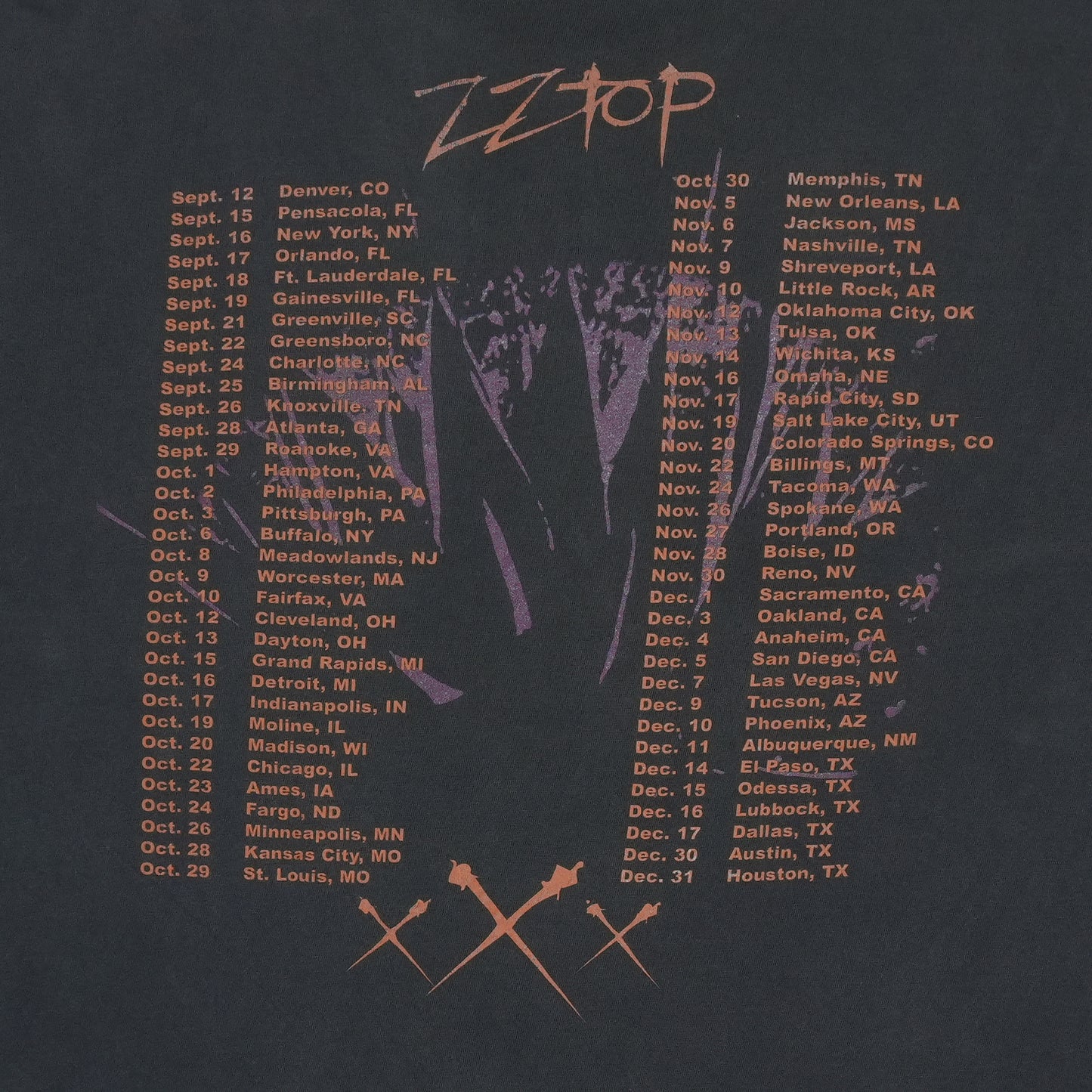 1999 ZZ Top XXX Tour Shirt
