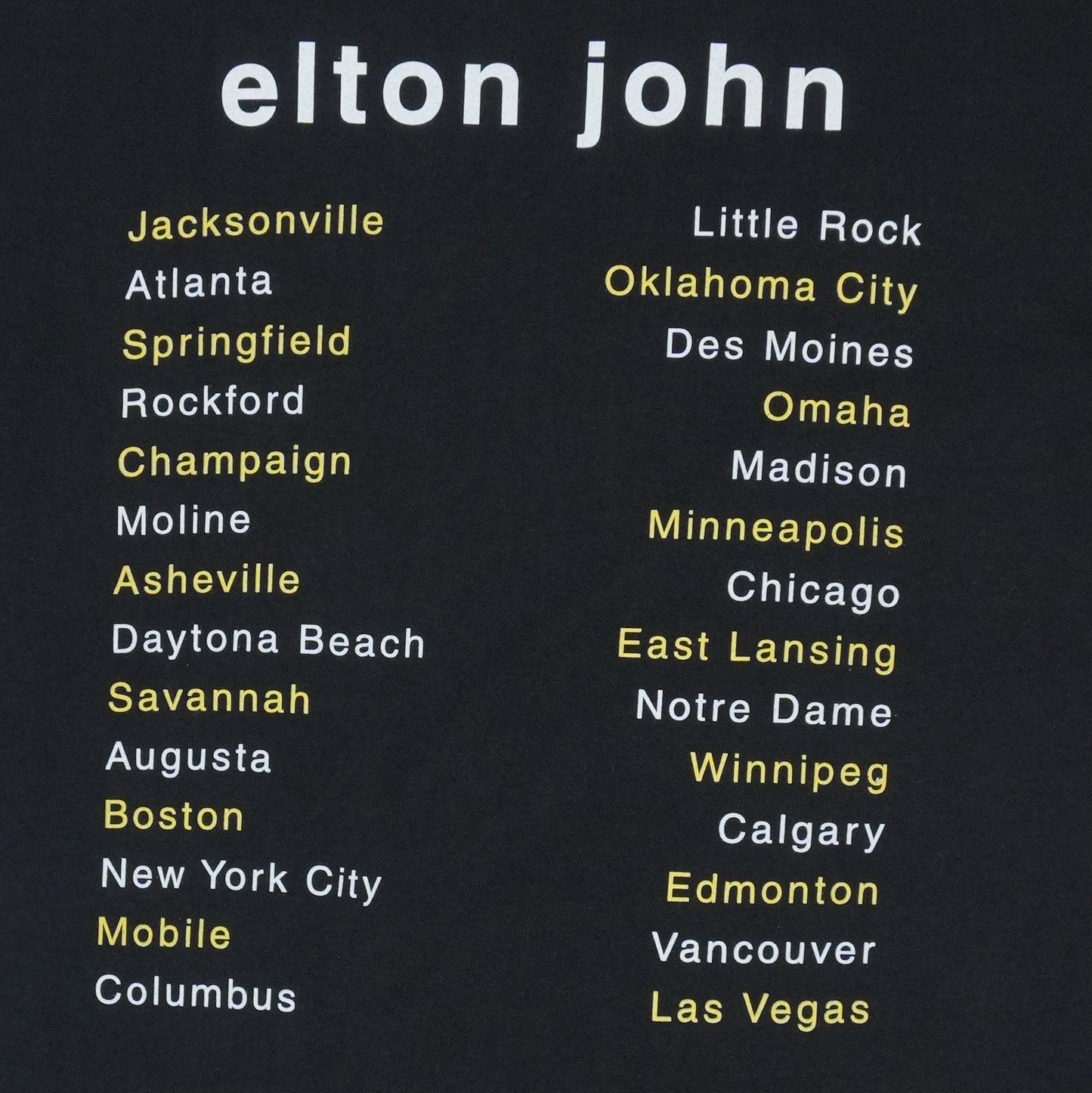 1999 Elton John Big Picture Tour Shirt