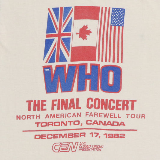 1982 The Who Final Concert Shirt Back