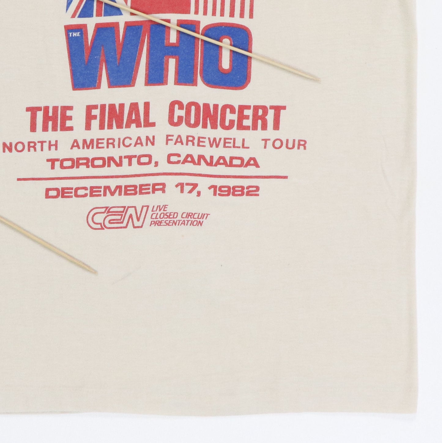 1982 The Who Final Concert Shirt