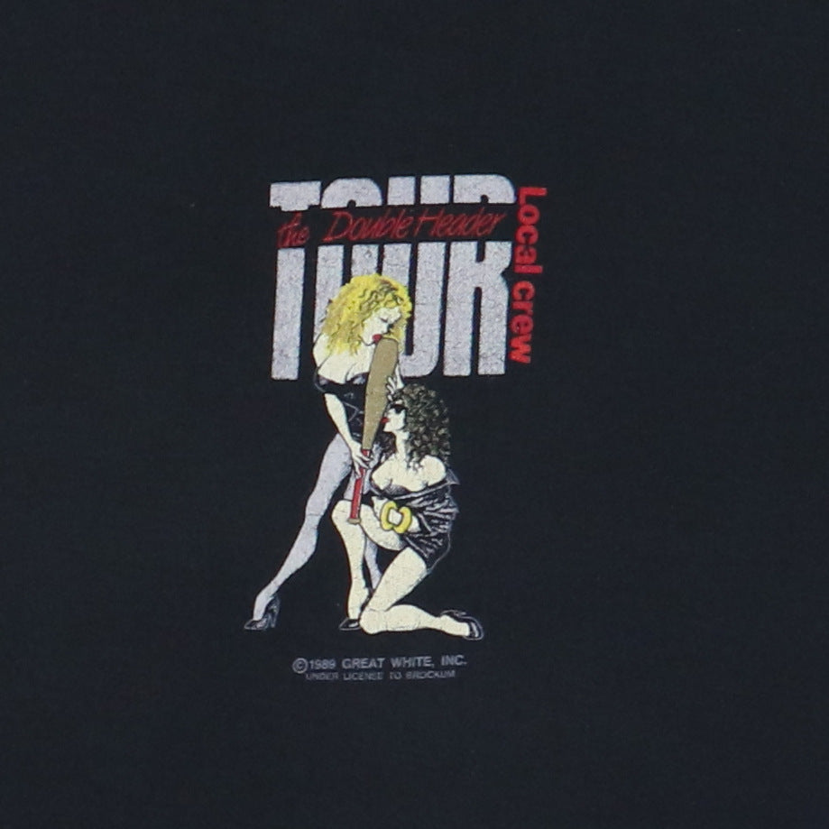 1989 Great White Double Header Crew Shirt