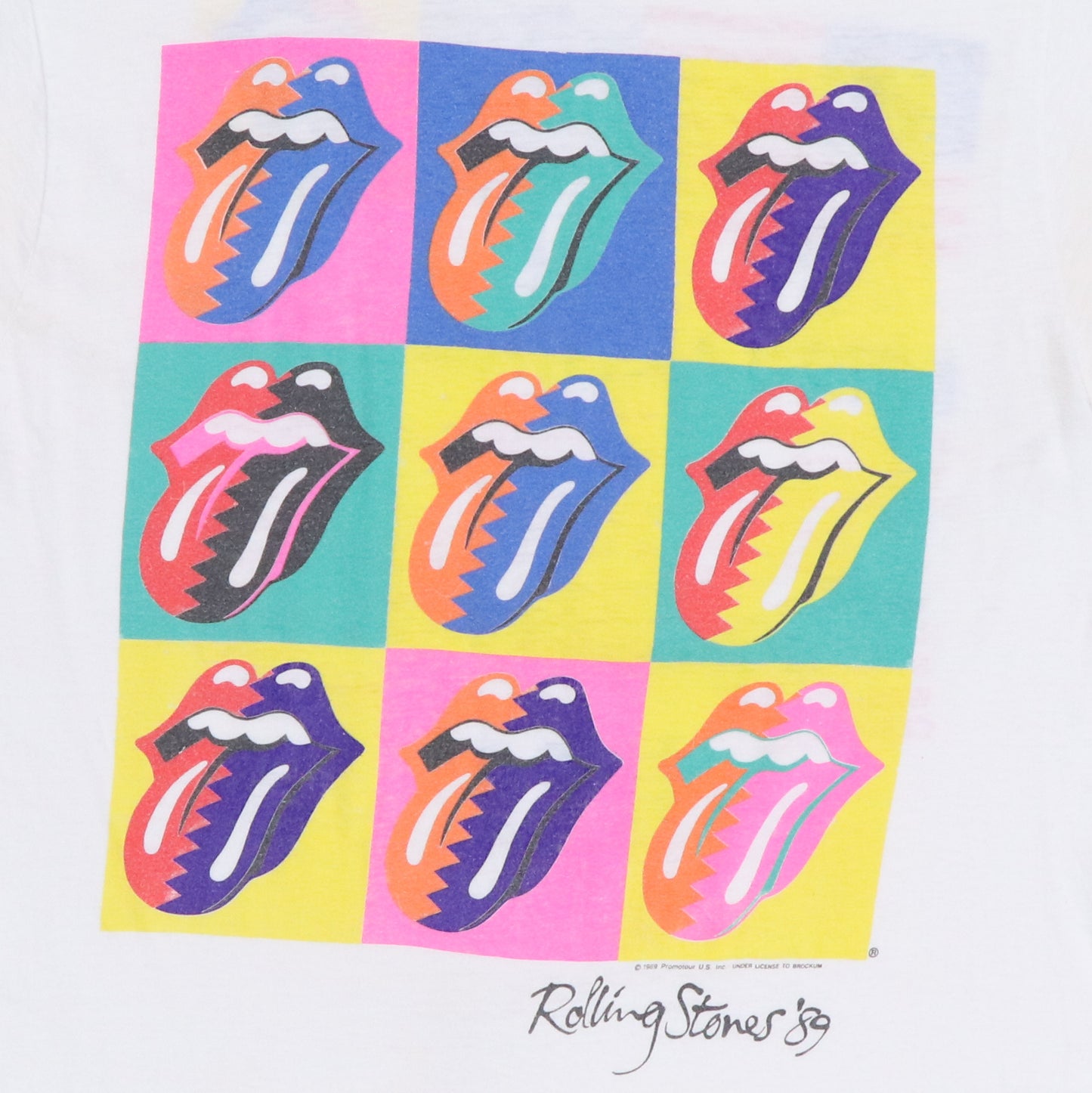 1989 Rolling Stones Steel Wheels Warhol Tour Shirt