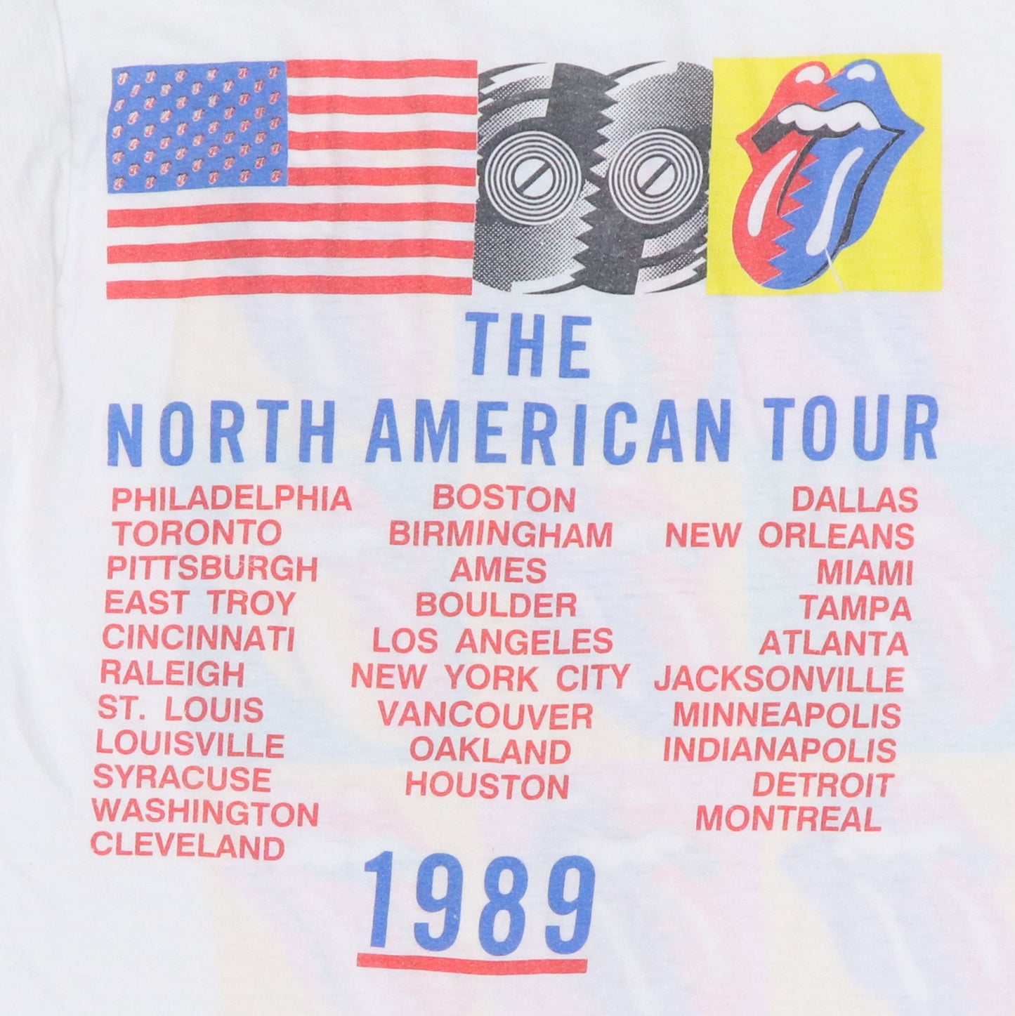 1989 Rolling Stones Steel Wheels Warhol Tour Shirt