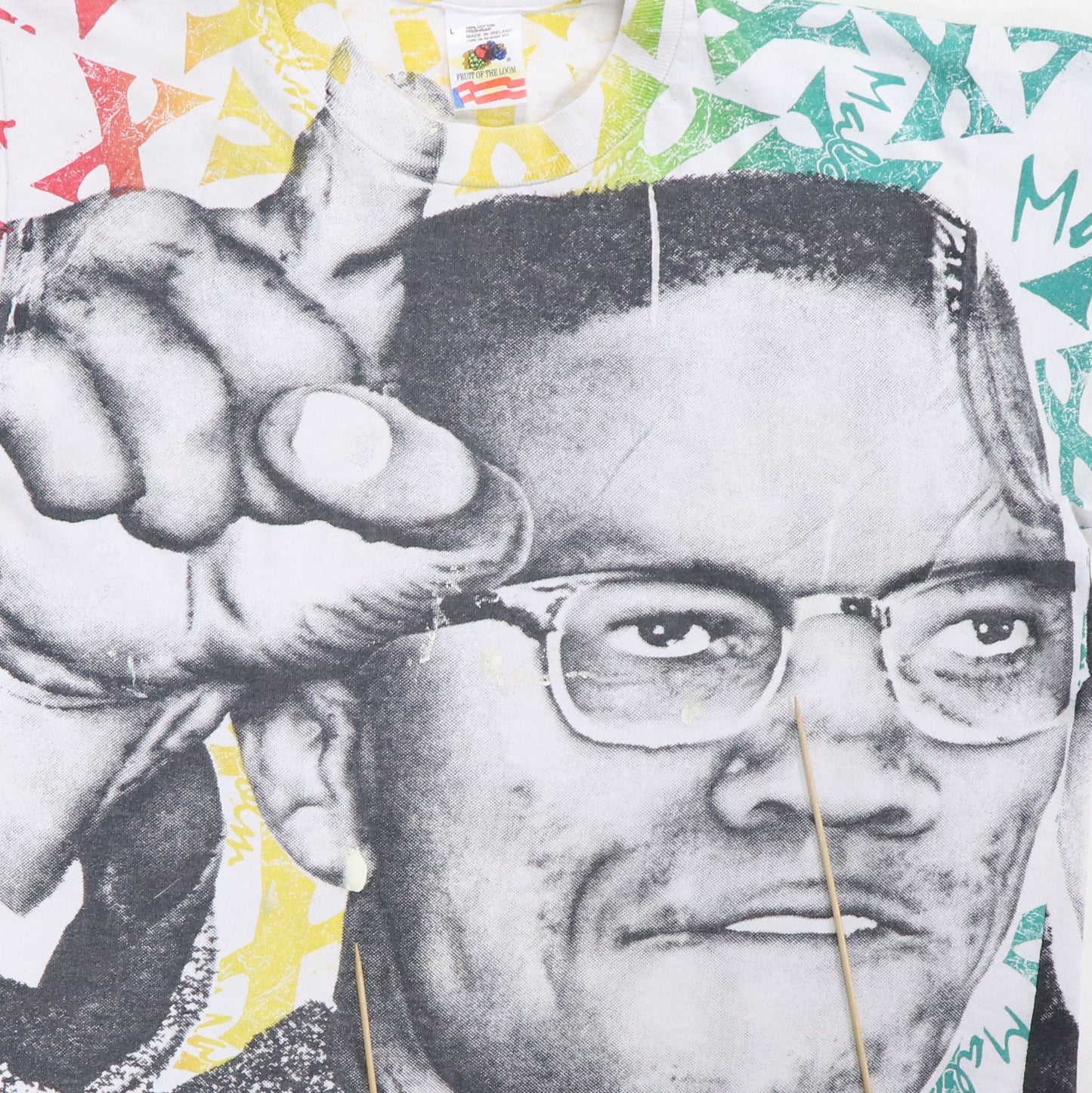 1990s Malcom X All Over Print Shirt