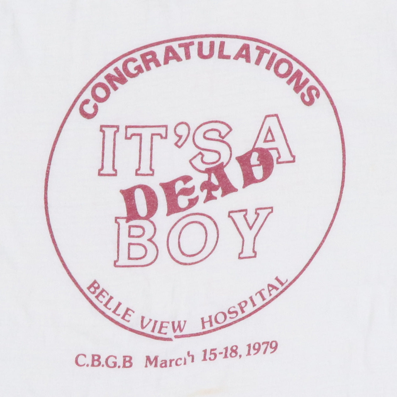1979 Dead Boys CBGB Concert Shirt