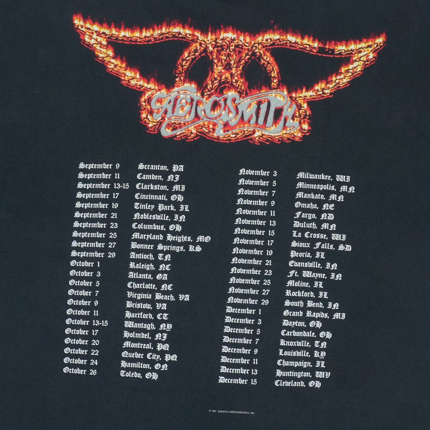 1997 Aerosmith Nine Lives Tour Shirt