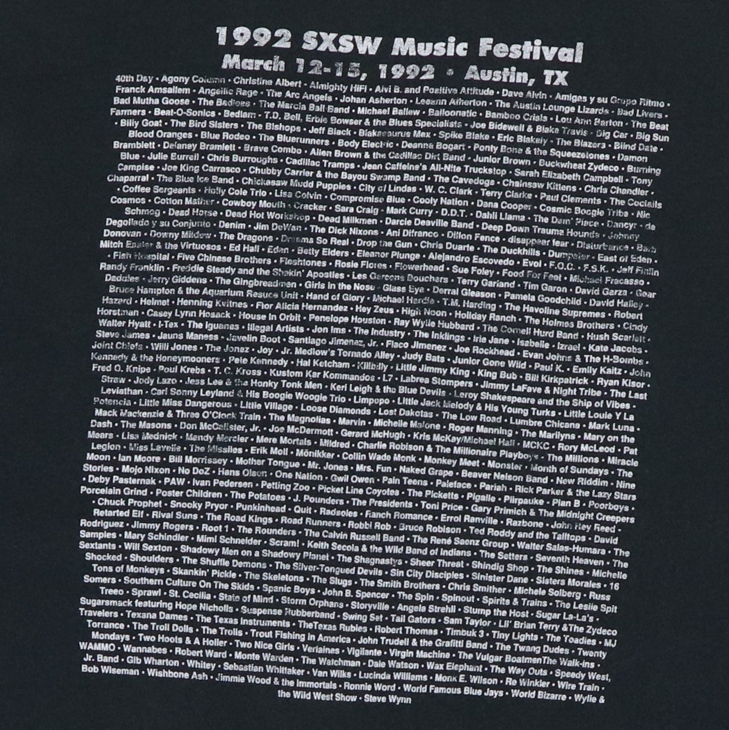 1992 SXSW Music Festival Concert Shirt