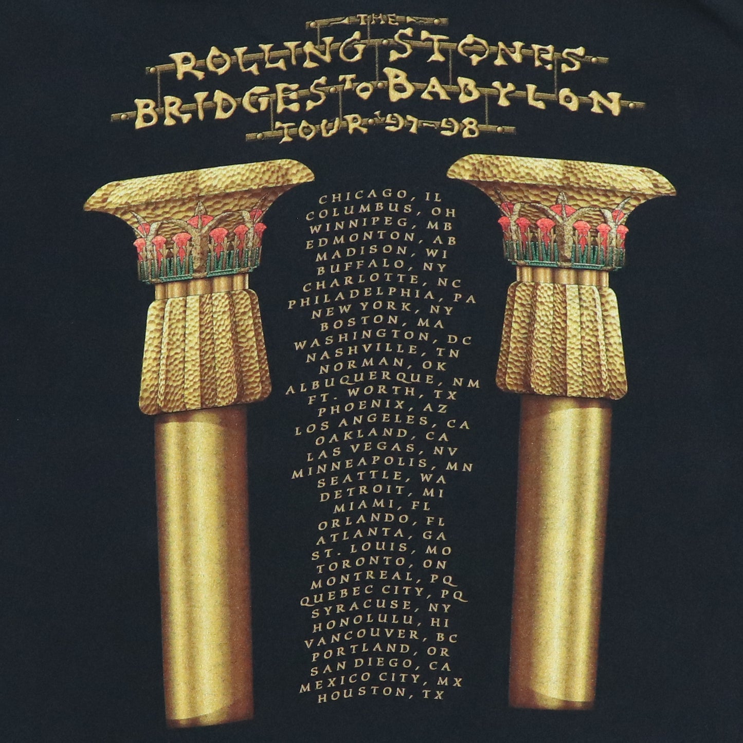 1997 Rolling Stones Bridges To Babylon Tour Shirt