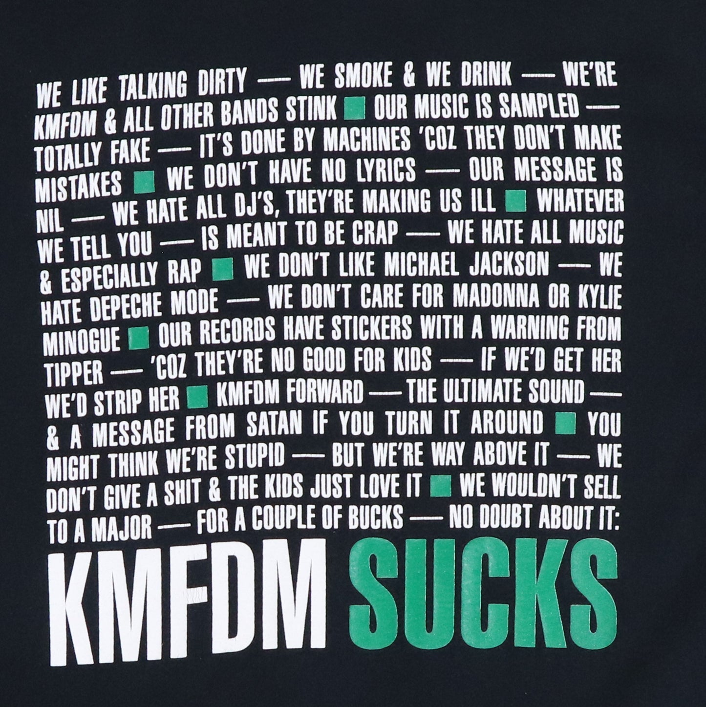 1993 KMFDM Sucks Shirt