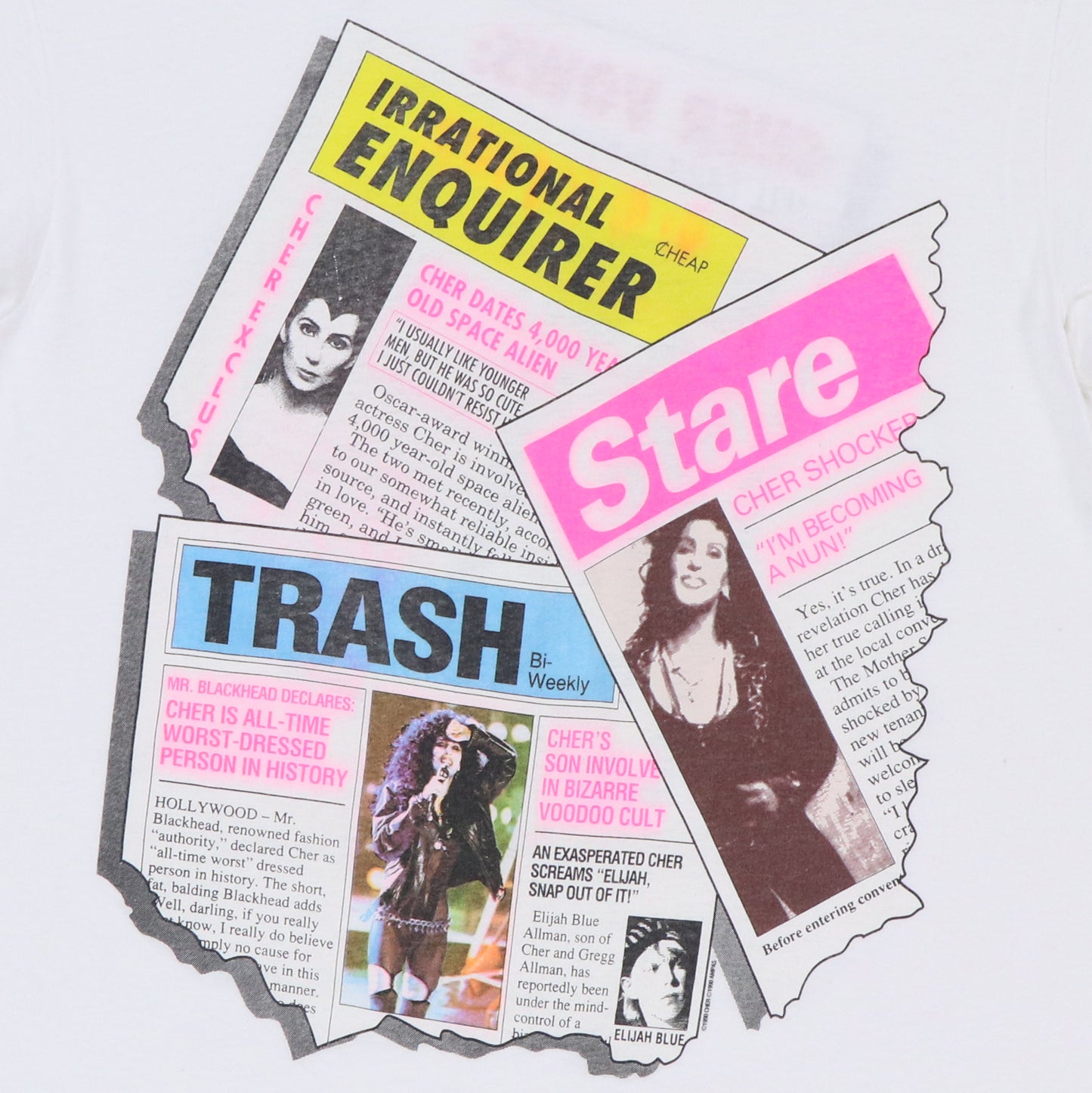 1990 Cher Irrational Enquirer Tabloid Shirt