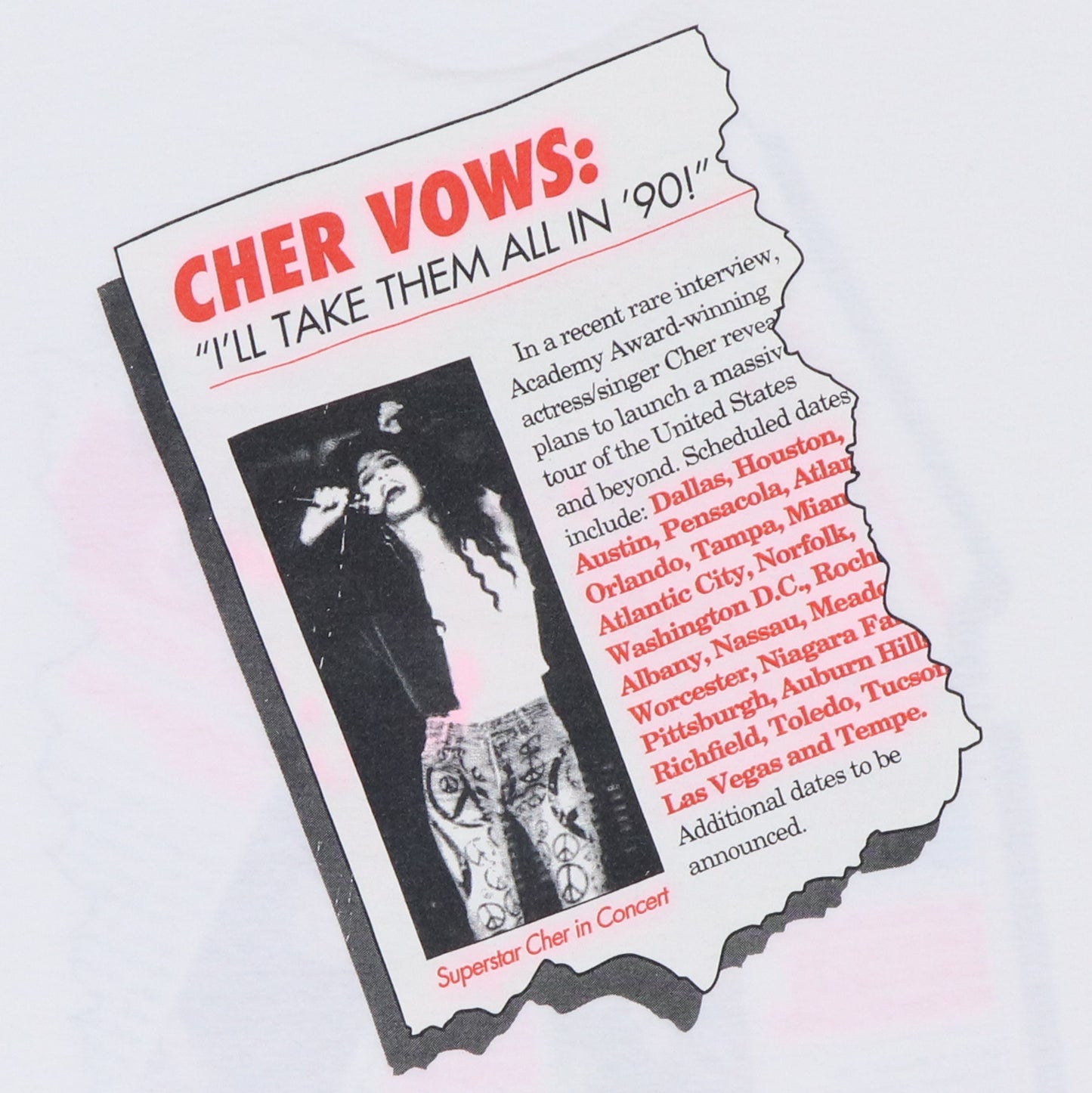 1990 Cher Irrational Enquirer Tabloid Shirt