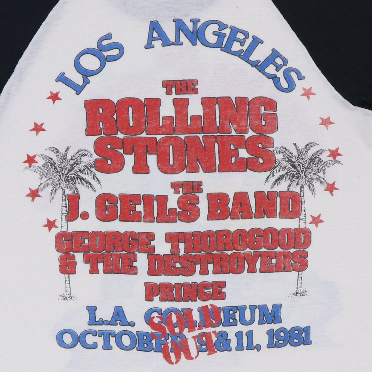 1981 Rolling Stones Prince Tour Jersey Shirt