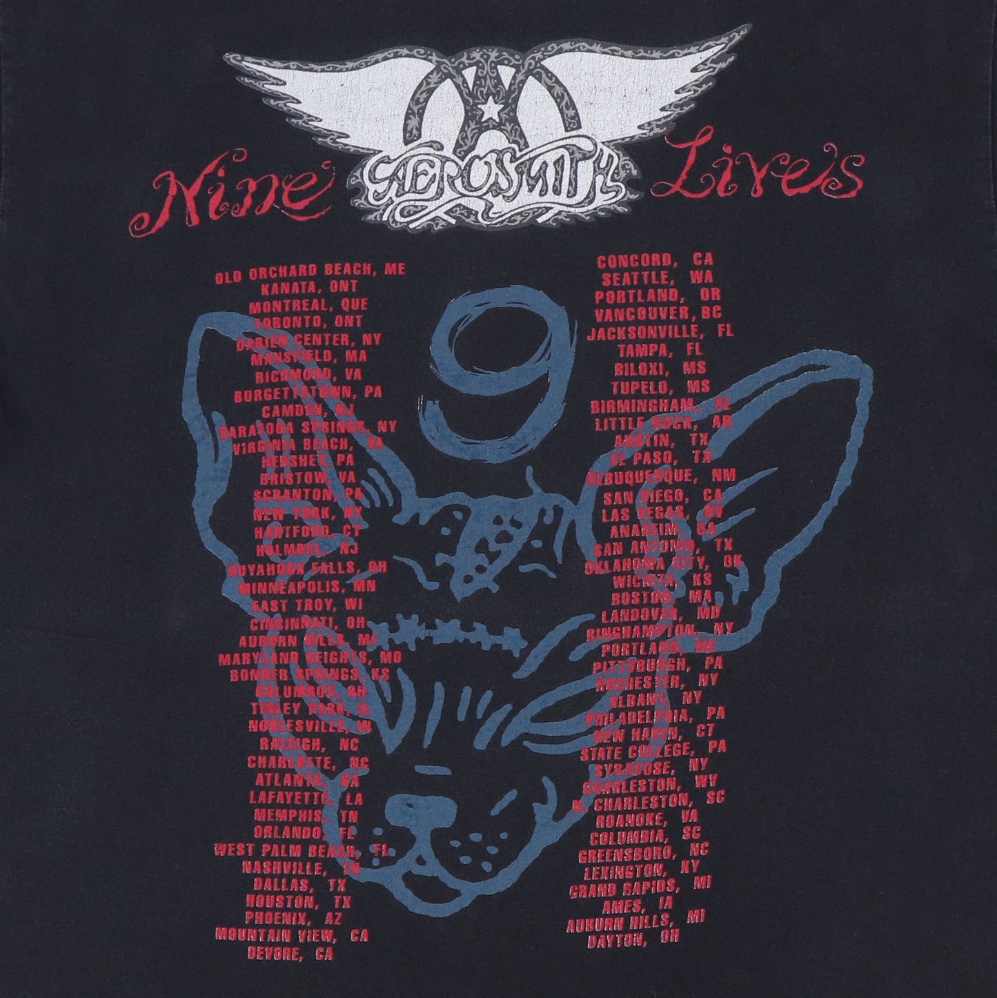 1999 Aerosmith 9 Lives Tour Shirt
