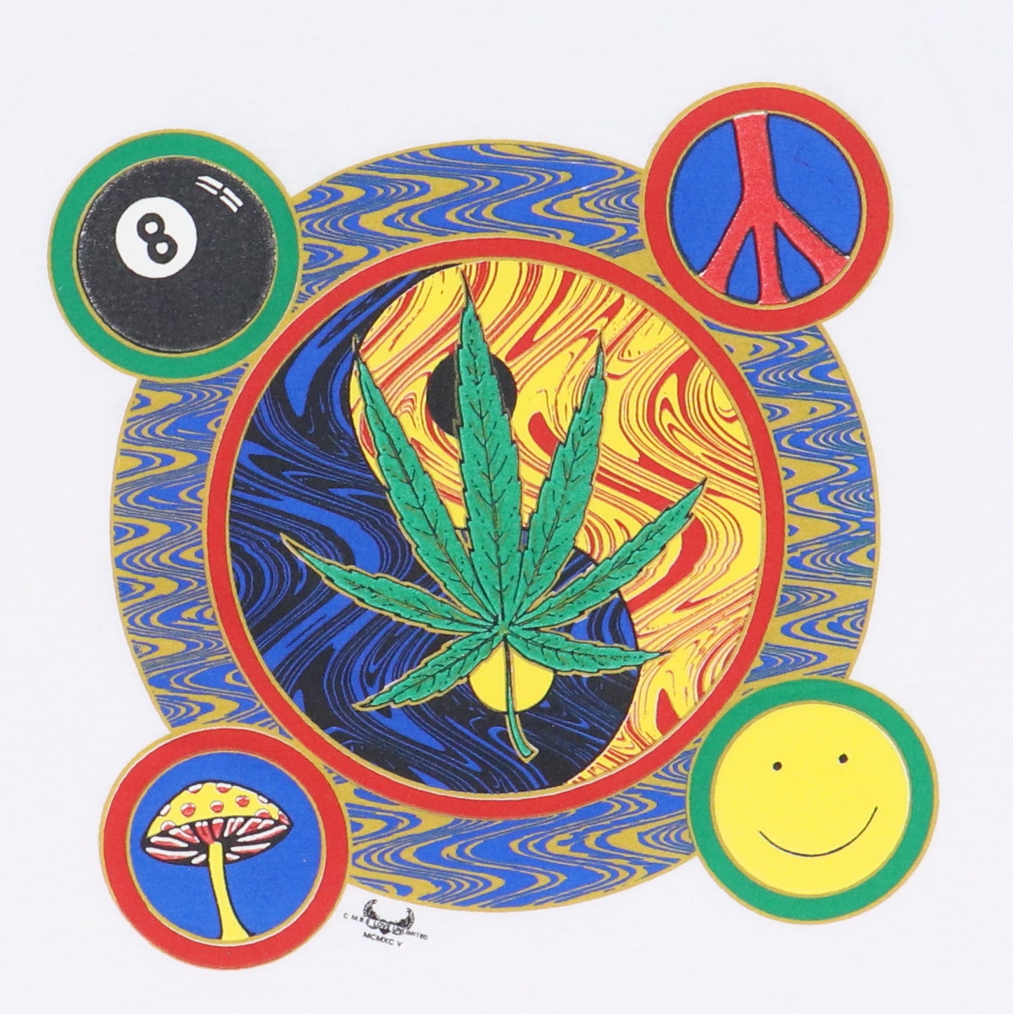 1995 Weed Shrooms Peace Shirt