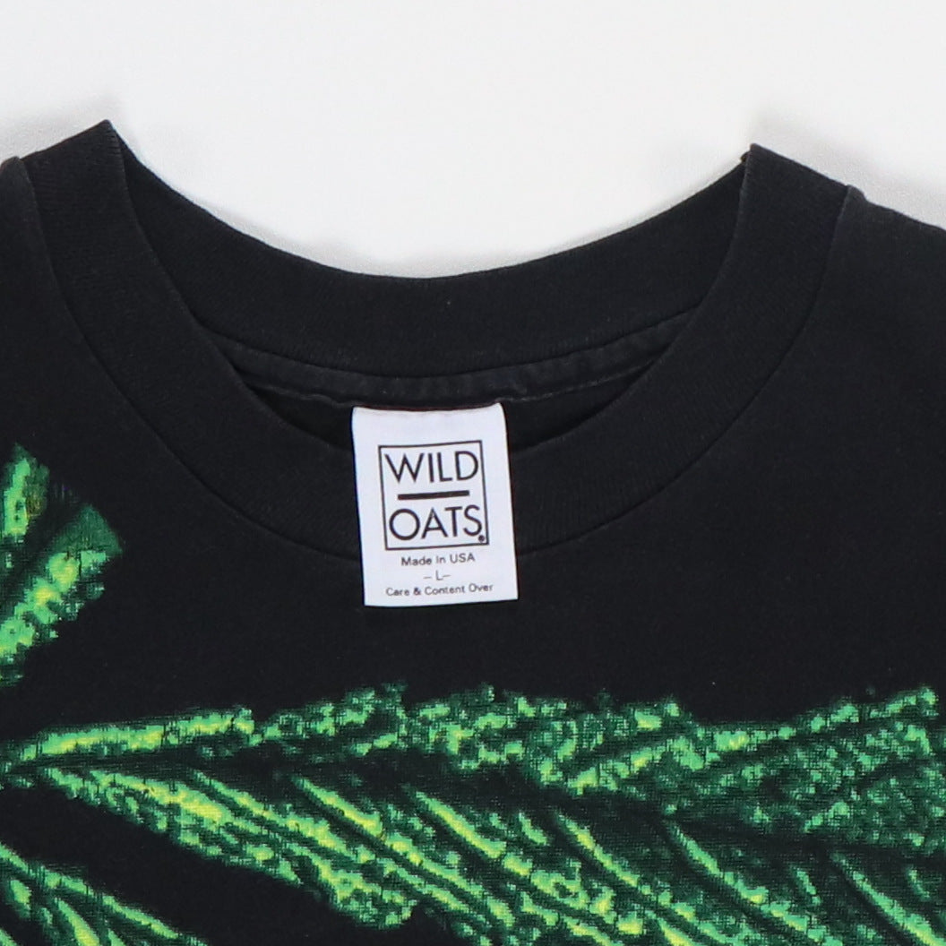 1990s Marijuana Leaf Peace Sign All Over Print Shirt