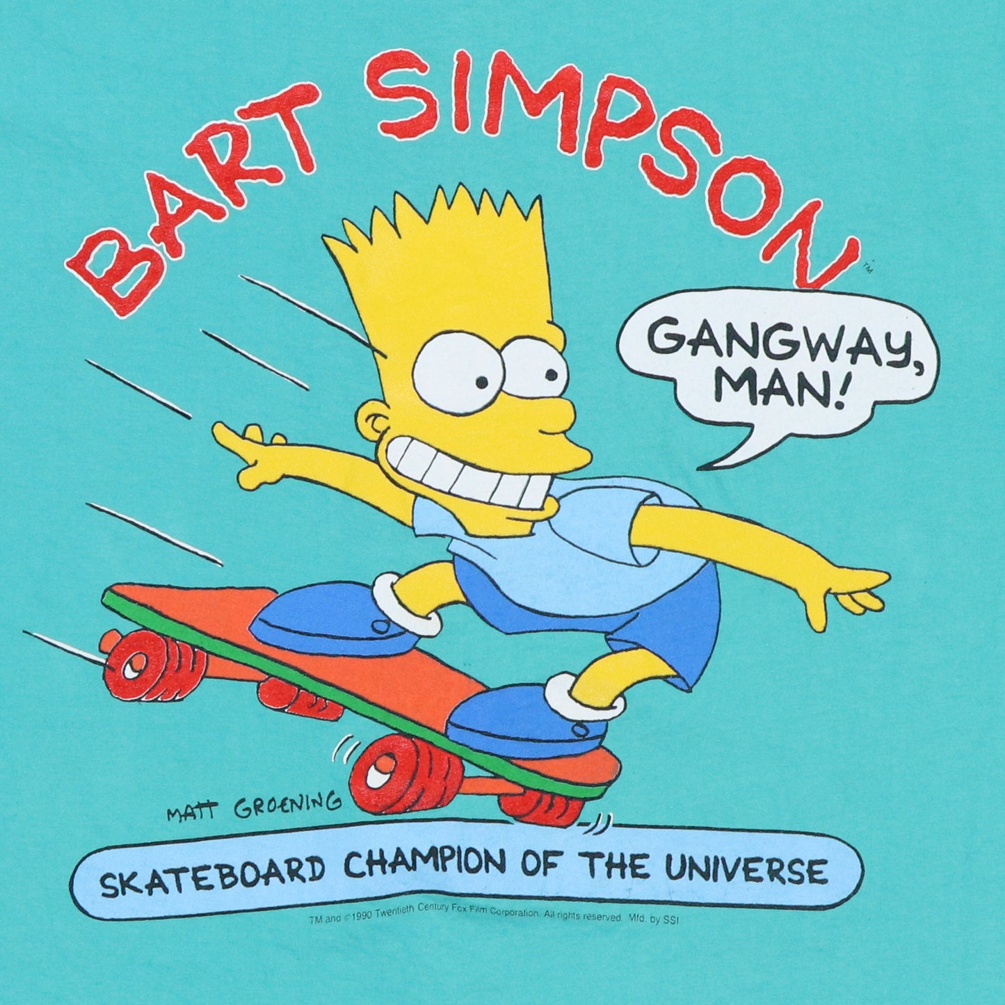 1990 The Simpsons Bart Simpson Gangway Man Shirt