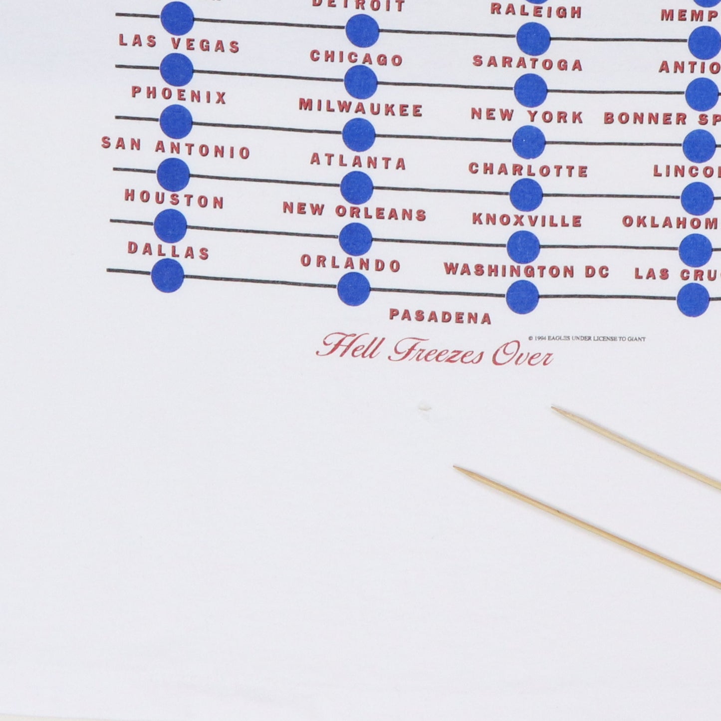 1994 Eagles Hell Freezes over World Tour Shirt