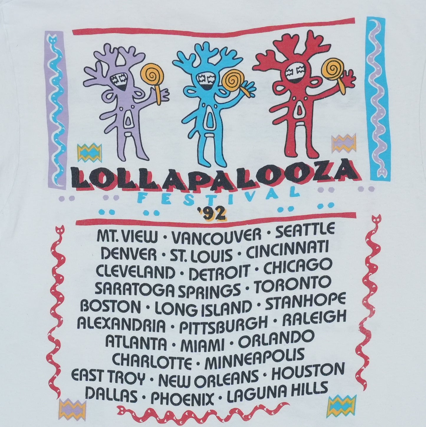 1992 Lollapalooza Music Festival Tour Shirt