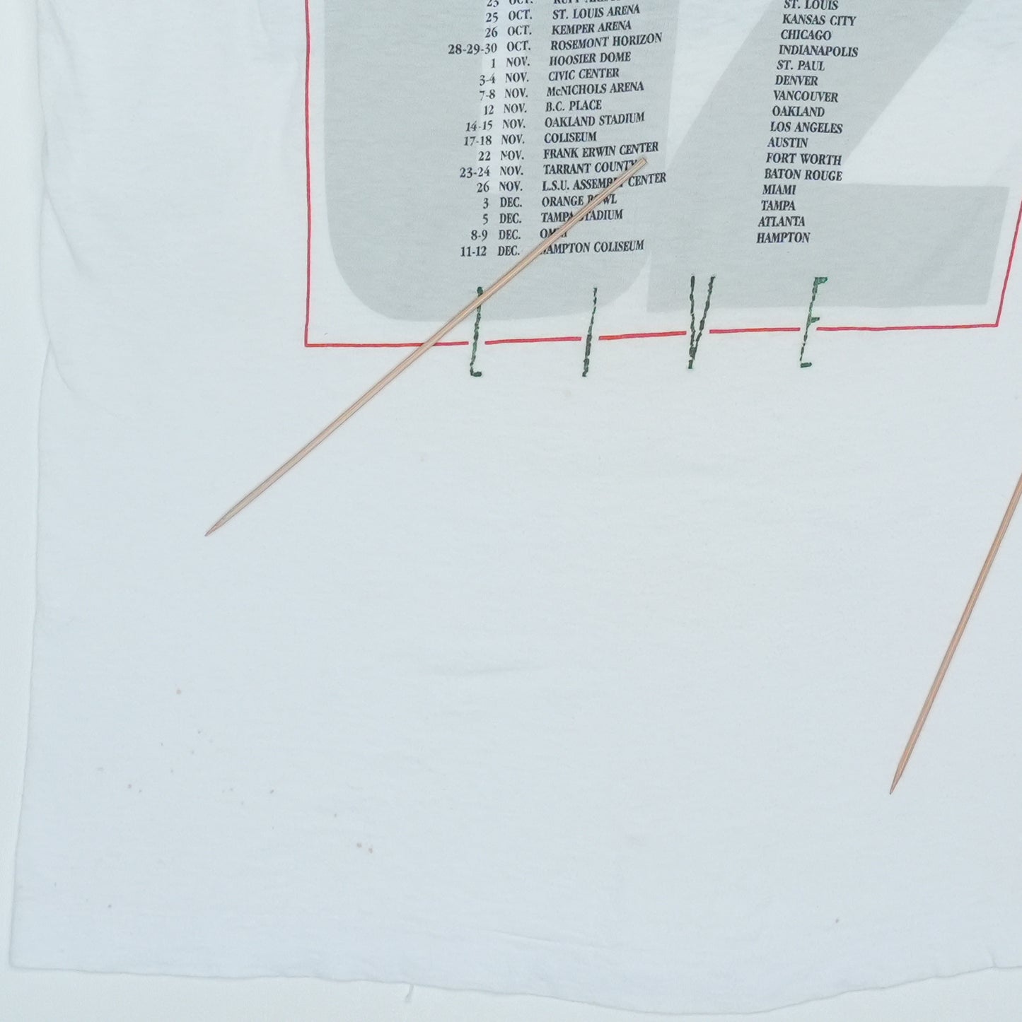 1987 U2 Joshua Tree Tour Shirt Detail