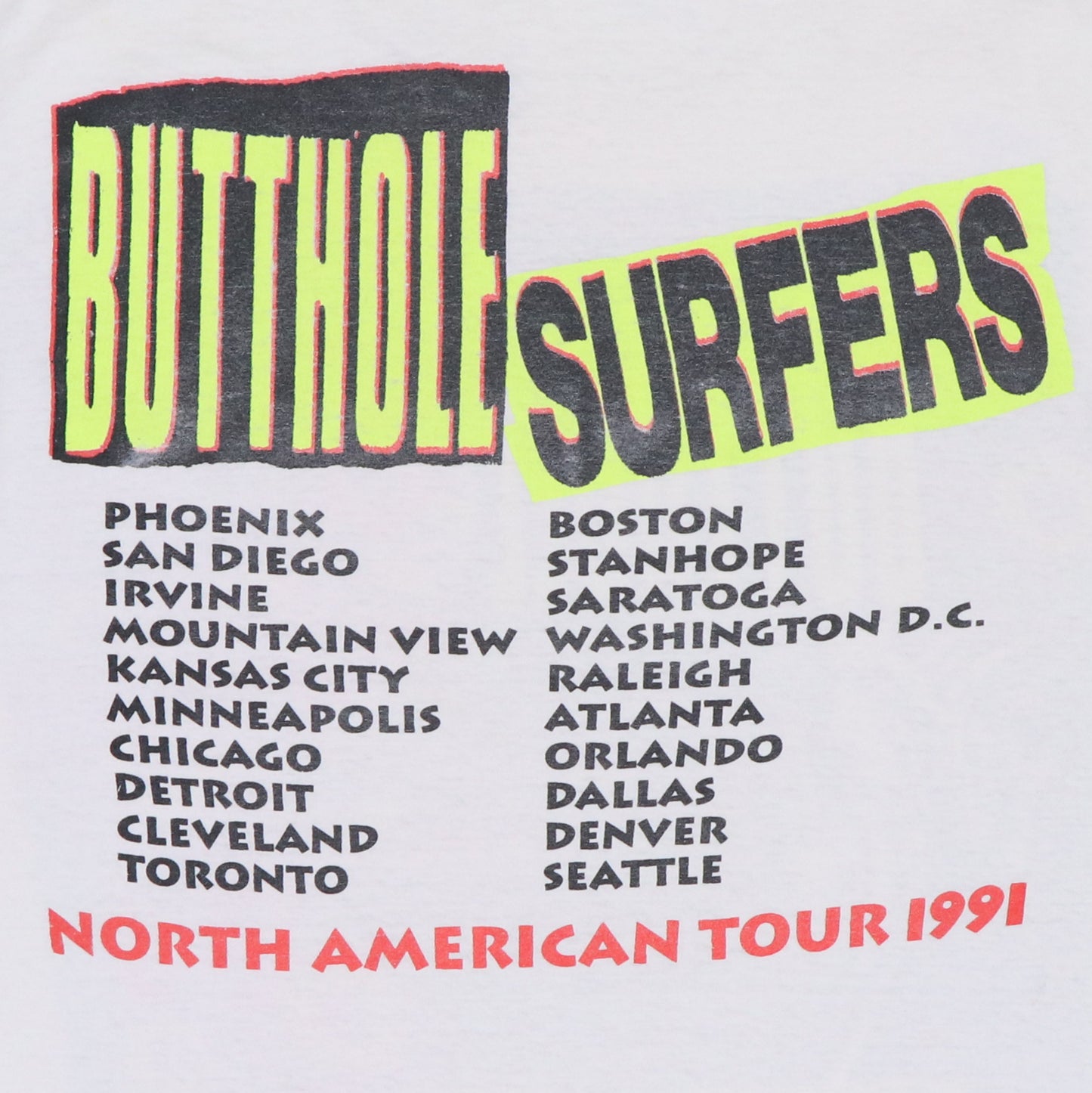 1991 Butthole Surfers North American Tour Shirt