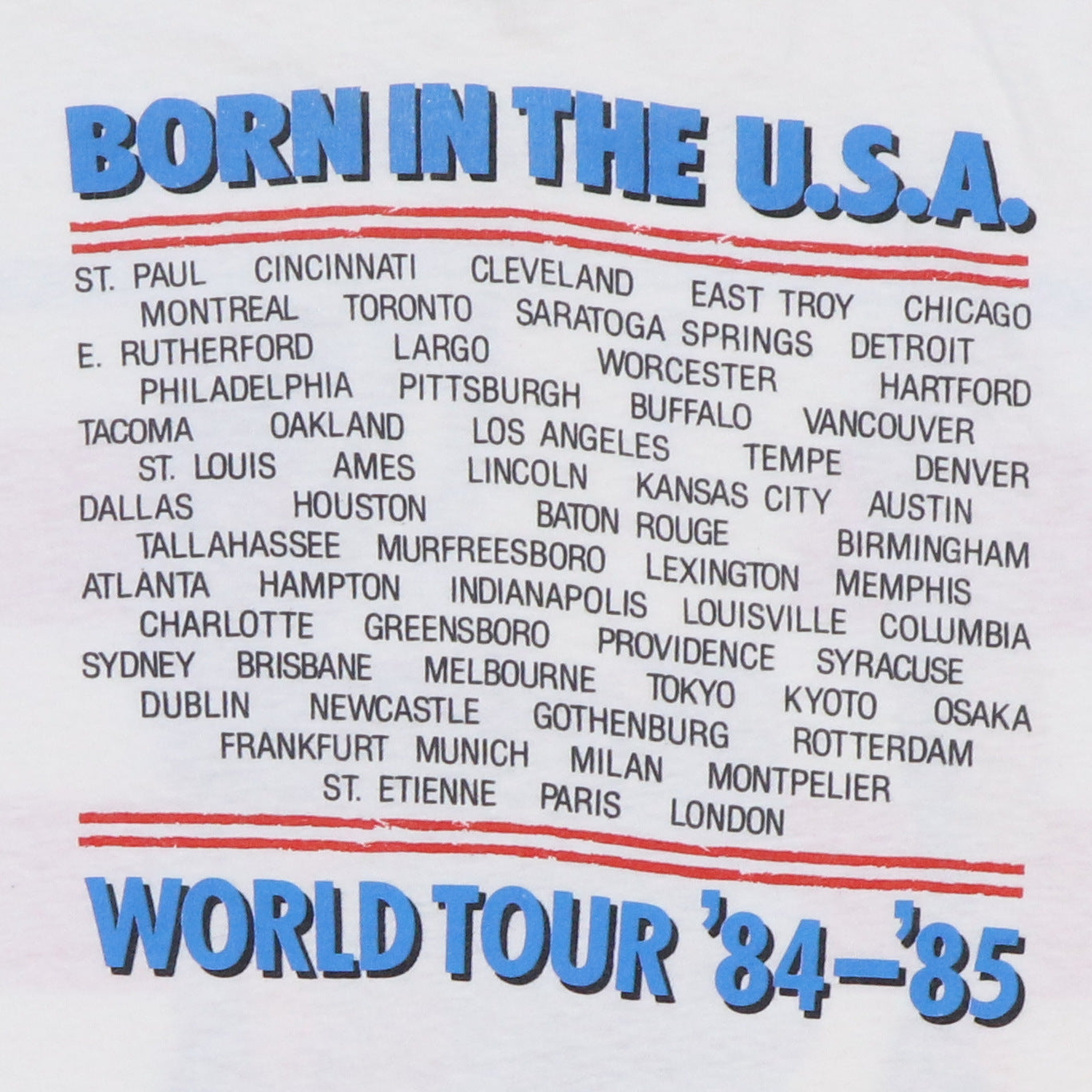 1984 Bruce Springsteen Born In The USA Tour Shirt