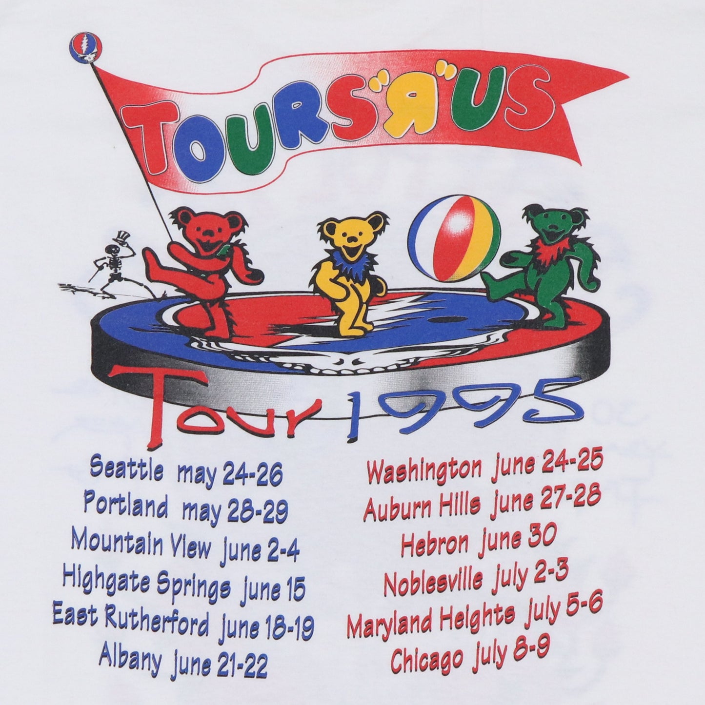 1995 Greatful Dead Tours Are Us Shirt