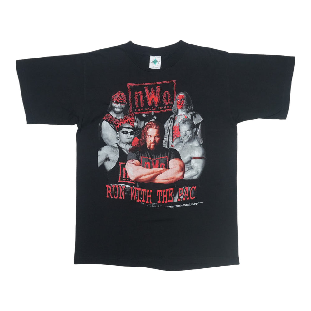 1998 NWO Wolfpac Run With The Pac WCW Shirt Front