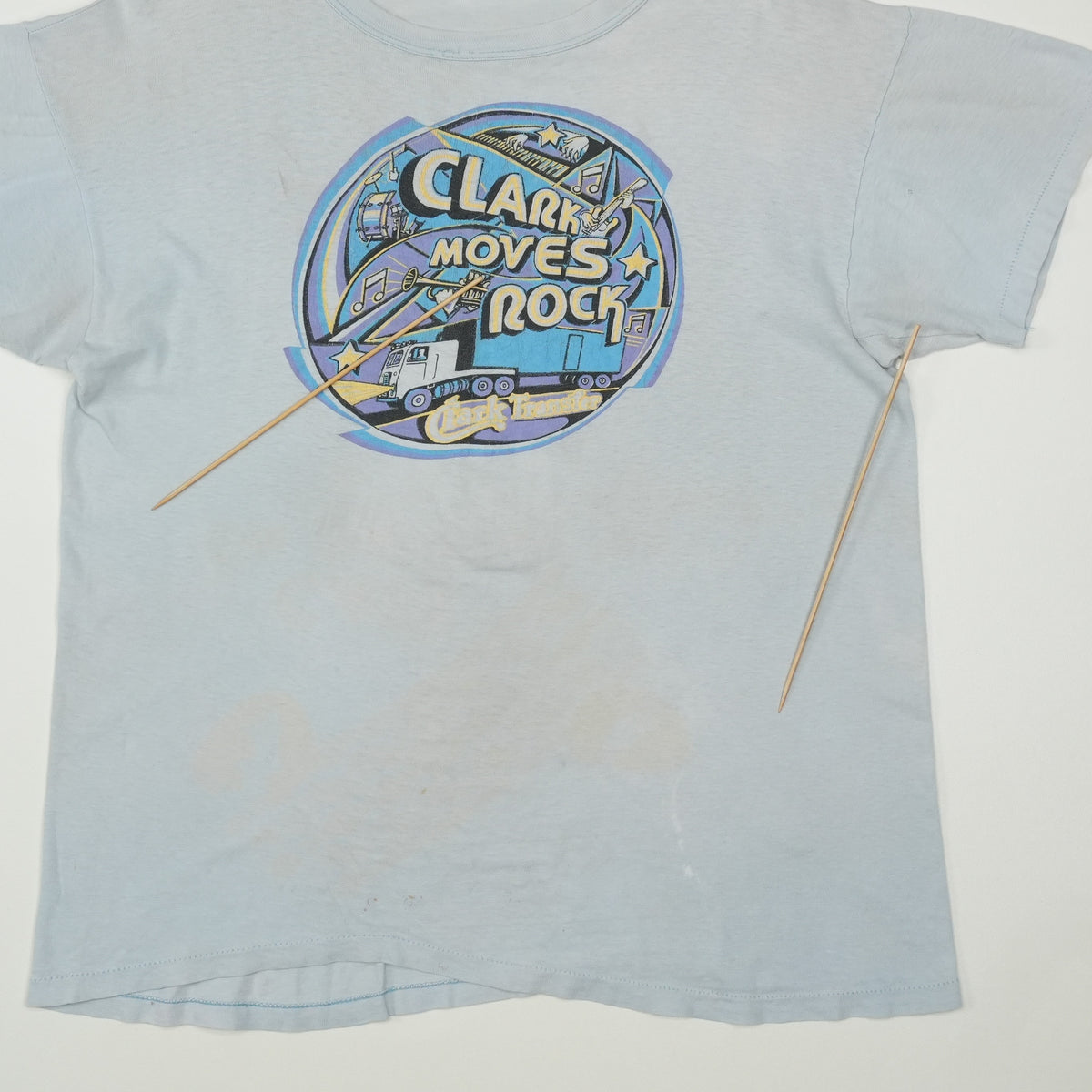 1970s Clark Transfer Clark Moves Rock Shirt