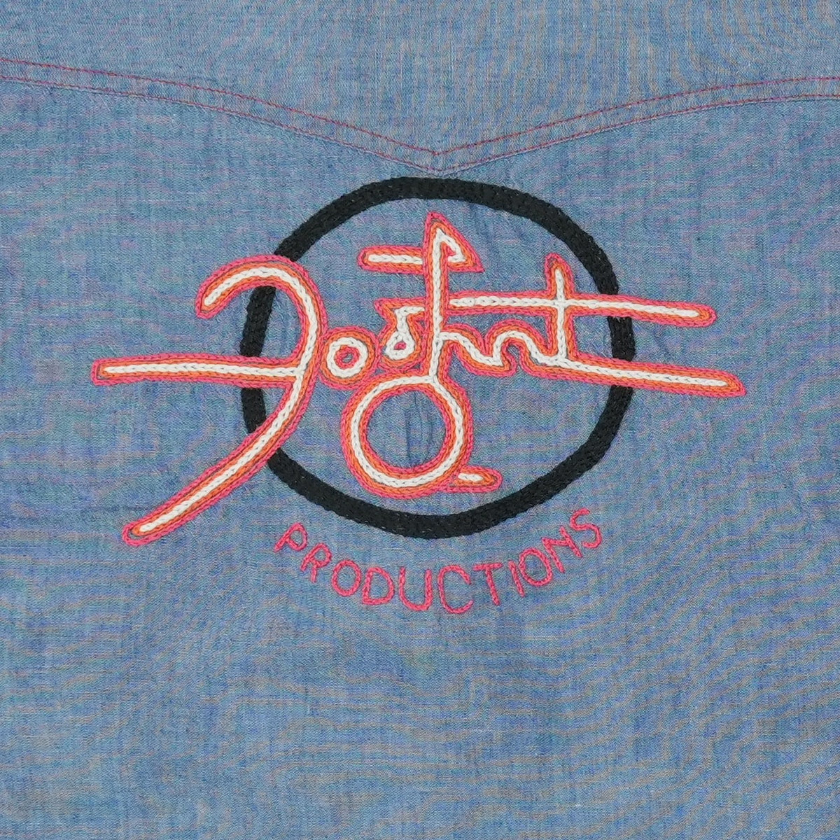 1970s Foghat Embroidered Chambray Button Up Shirt