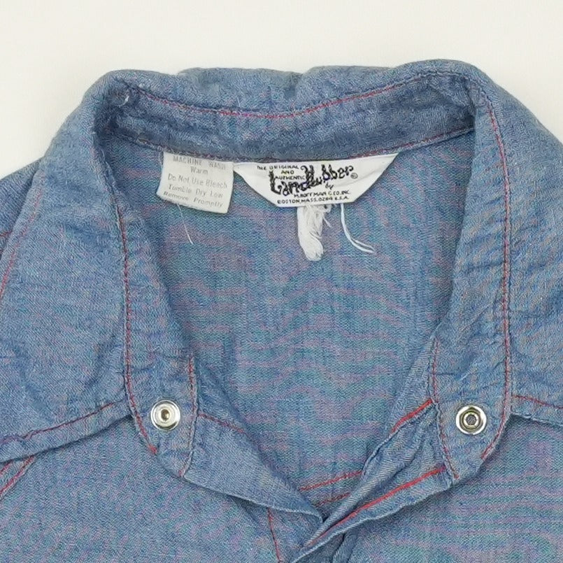 1970s Foghat Embroidered Chambray Button Up Shirt