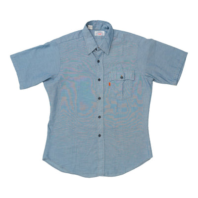 1970s Levis Orange Tab Chambray Button Up Shirt