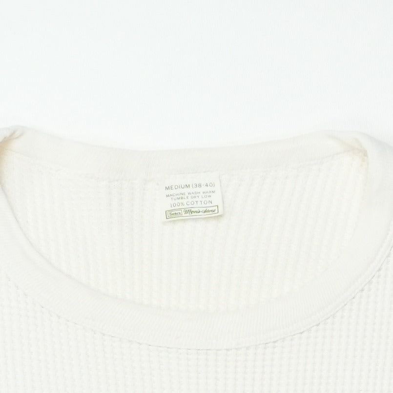 1970s Vintage Hanes White Thermal Long Sleeve Shirt
