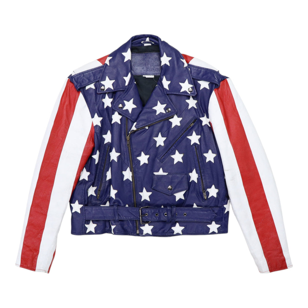 1970s All American Rider Flag Leather Jacket