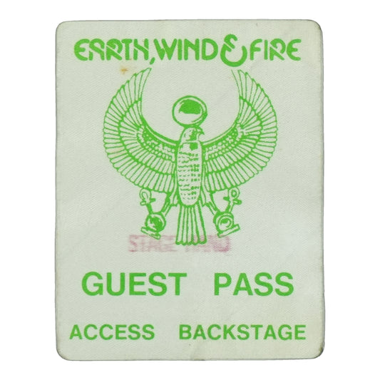 1970s Earth Wind & Fire Guest Backstage Pass front
