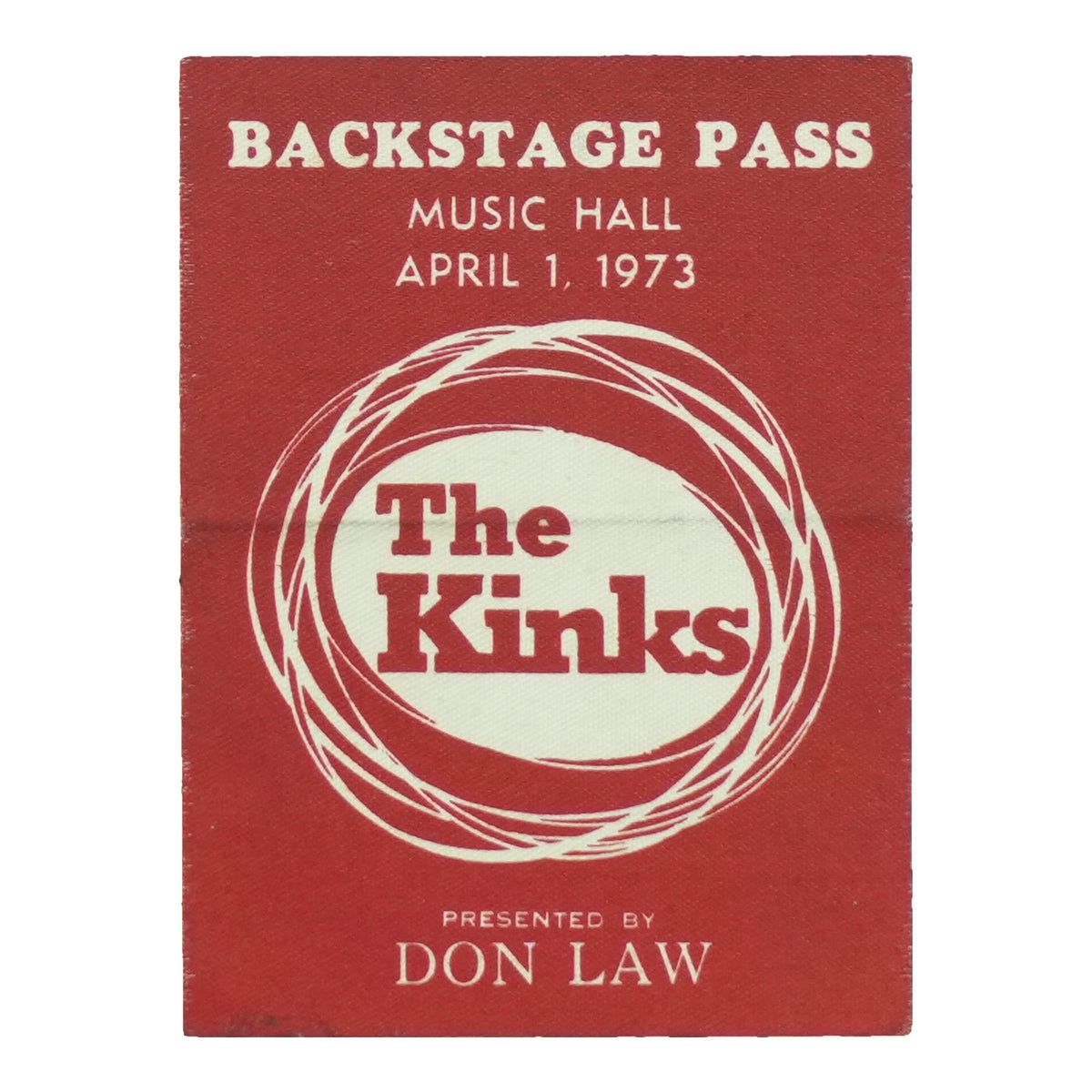 1973 The Kinks Music Hall Backstage Pass front