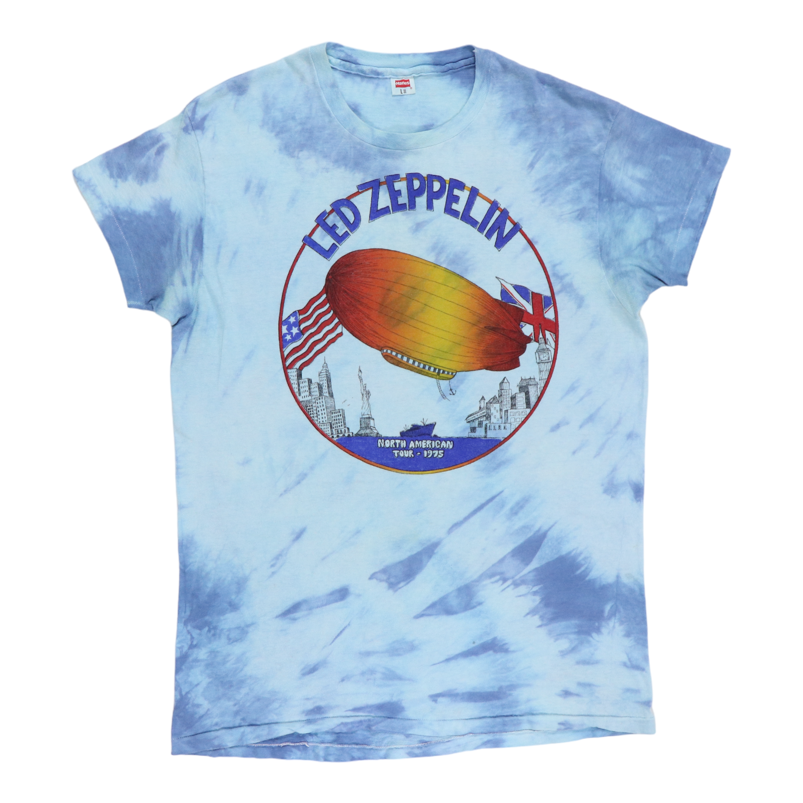 1975 Led Zeppelin Tour Tie Dye Shirt | Authentic Vintage Tee 