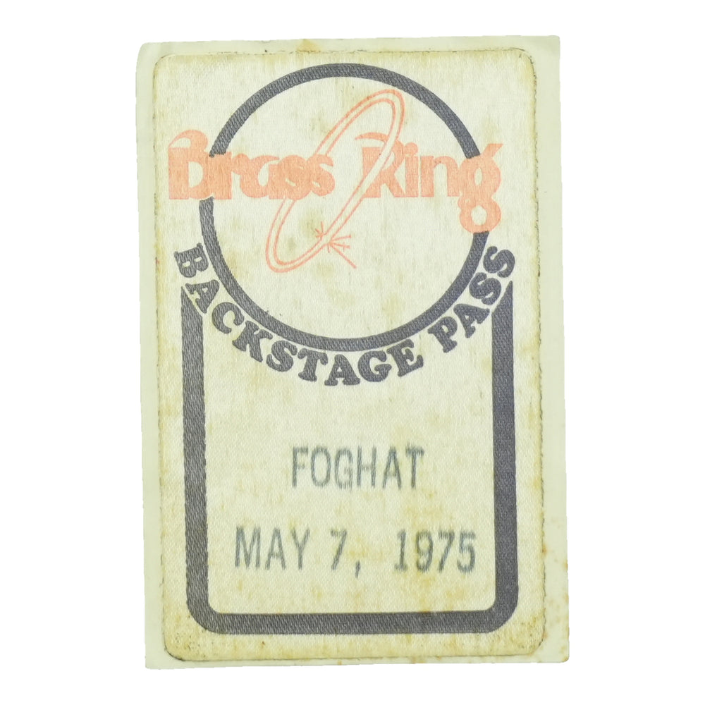 1975 Foghat Brass Ring Backstage Pass front