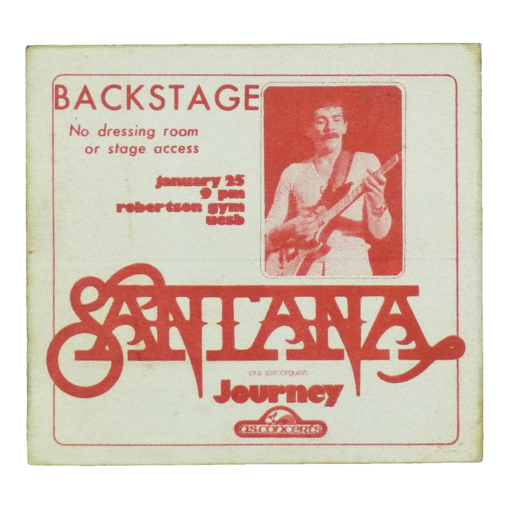 1975 Santana And Journey UCSB Backstage Pass front