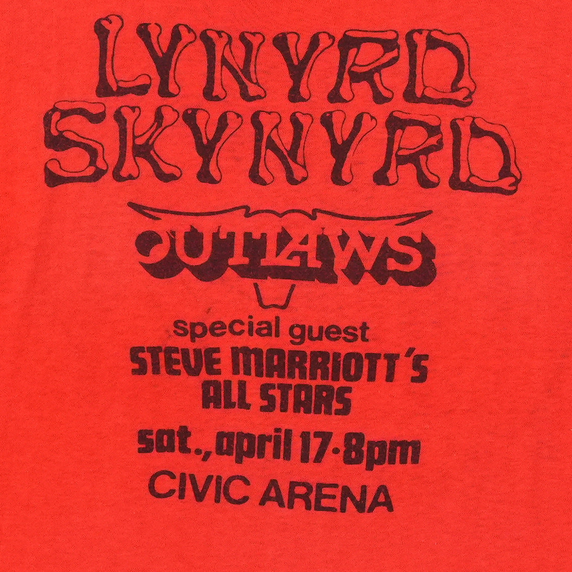 1976 Lynyrd Skynyrd Outlaws Crew Concert Shirt