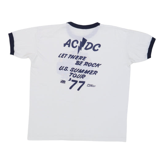 1977 ACDC Let There Be Rock Summer Tour Shirt Back